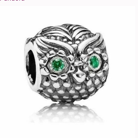 Pandora Jewelry - Pandora Silver Owl Charm with Green Eyes